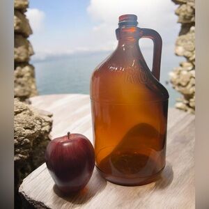Vintage Amber 2 Qt Brown Clorox Bottle.